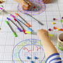 Doodle Grid Tablecloth + 10 Pens Kit, thumbnail 5 of 6