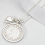 All The Luck And Love Sterling Silver Sixpence Necklace, thumbnail 1 of 6