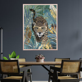Set Of Three Jungle Animal Prints With Gold Glasses, 5 of 8