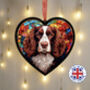 Welsh Springer Stained Glass Effect Heart Suncatcher, thumbnail 1 of 5