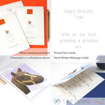 Personalised Pony Horse Birthday Card, 9 of 9