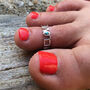 Love Rocks Turquoise Silver Midi Ring Or Toe Ring, thumbnail 1 of 6