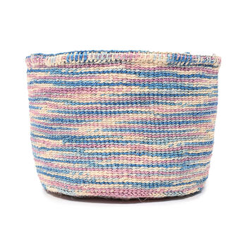 Kwenye: Blue And Pink Tie Dye Woven Storage Basket, 5 of 9