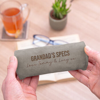 Personalised Faux Leather Glasses Case In Grey, 4 of 4
