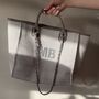 Personalised Grey Large Chain Tote Beach Bag, thumbnail 3 of 9