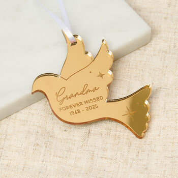 Dove Silhouette Remembrance Christmas Decoration, 2 of 2