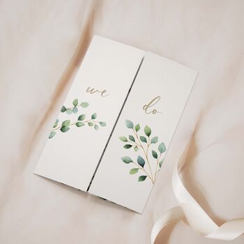 Eucalyptus Greenery Gatefold Wedding Invitations, 2 of 5