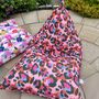 Outdoor Beanbag In Sparrow And Plumb Pink Leopard Print, thumbnail 5 of 5