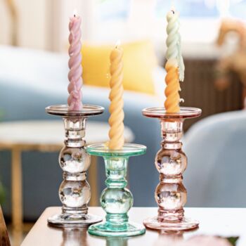 Eloise Turquoise Glass Candle Holder, 4 of 6