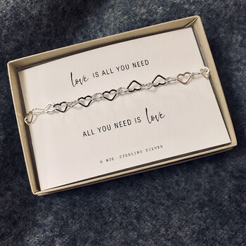 Silver Hearts Bracelet. Love Is All You Need, 2 of 3