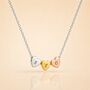 Personalise Multi Hearts Silver Gold Rose Gold Necklace Initials Engraved, thumbnail 7 of 11