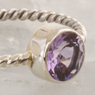 Sterling Silver Faceted Amethyst Ring, 2 of 2