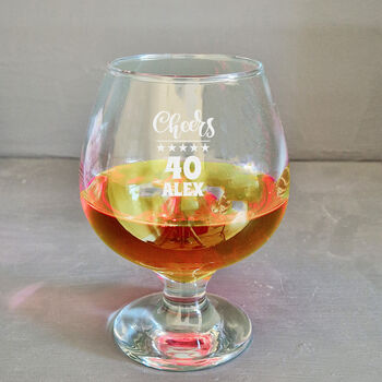 40th Birthday Gift Brandy Snifter Glass, 2 of 5
