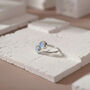 Handmade Open Adjustable Sterling Silver Rainbow Moonstone Ring, thumbnail 6 of 10