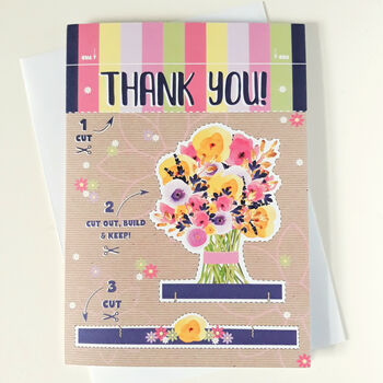 Floral Bouquet Thank You Card, Cut Out And Keep, 4 of 6