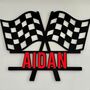 Personalised Racing Checkered Flag With Name, thumbnail 4 of 4