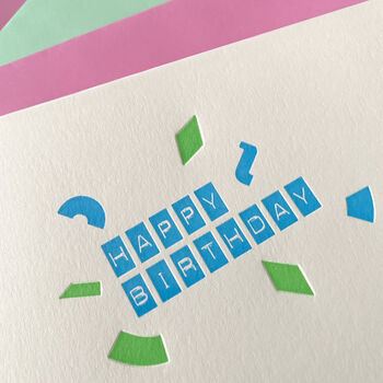 'Birthday Confetti' Letterpress Card, 4 of 4
