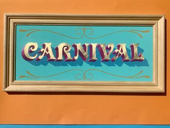 'Carnival' Gold Leaf Typography Wall Art Sign, 2 of 11