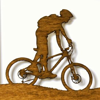 Wood Cut Mountain Bike Art, 3 of 5