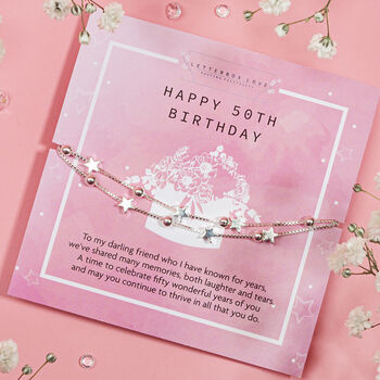 Happy 50th Milestone Birthday Bracelet For Her, 2 of 6