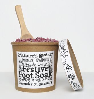Lavender And Rosemary Festive Foot Soak Tub, 4 of 9