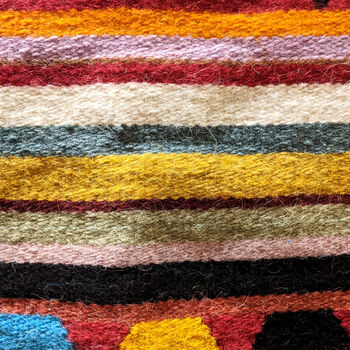 Handwoven Multi Coloured Wool Rug, 8 of 9
