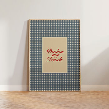 Pardon My French Gingham Print, 5 of 9