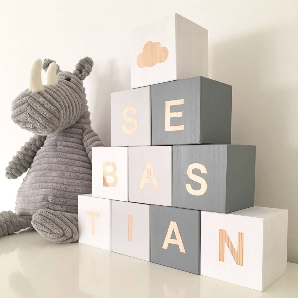 personalised wooden blocks baby