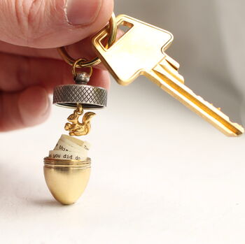 Acorn Squirrel Keyring With Personalised Message, 4 of 6