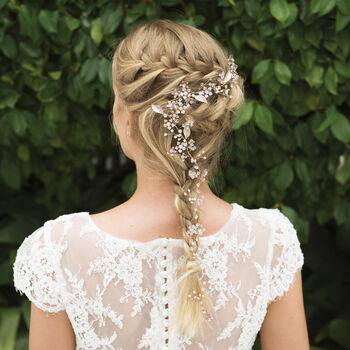 Silver, Gold Or Rose Gold Plated Boho Bride Hair Vine, 9 of 12