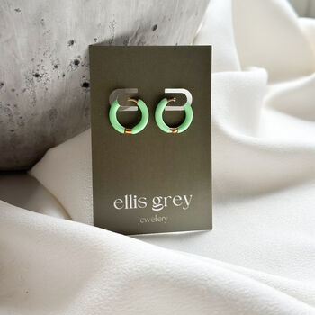 Mint Enamel Hoops, 3 of 3