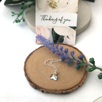 Personalised Thank You Teacher Gift Sterling Silver Mini Leaf Necklace, 8 of 12