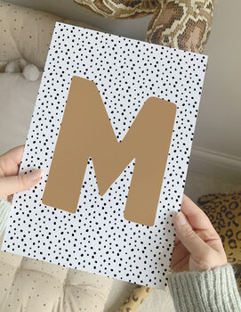 Personalised Spotty Dotty Initial Children's Print, 4 of 5