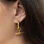 Chunky Gold T Bar Hoop Earrings, thumbnail 1 of 3