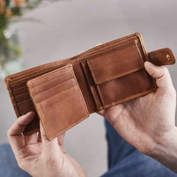 Leather Tri Fold Wallet With Metal Photo Insert, 10 of 12