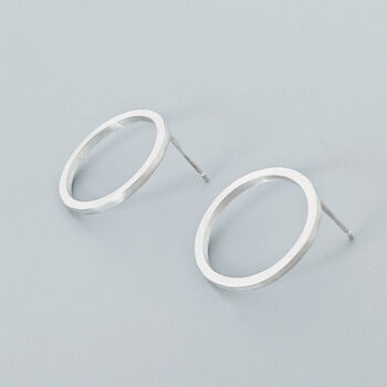 Large Recycled Silver Circle Studs, 6 of 7