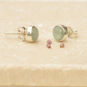 Aquamarine And Pearl Earrings Silver And Aquamarine Stud Earrings