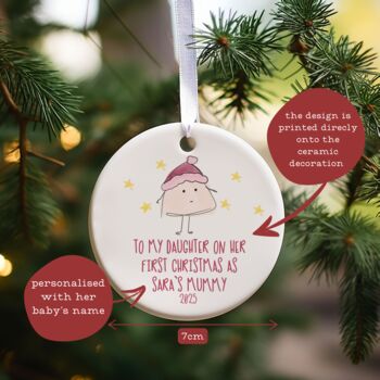 To My/Our Daughter On Her First Christmas As A Mummy Decoration, 2 of 3