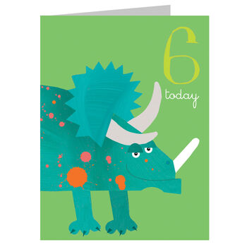 Mini Dinosaur 6th Birthday Card, 2 of 4
