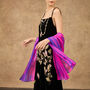 100% Mulberry Silk Scarf, Fuchsia Purple And Blue In Gift Box, thumbnail 4 of 11