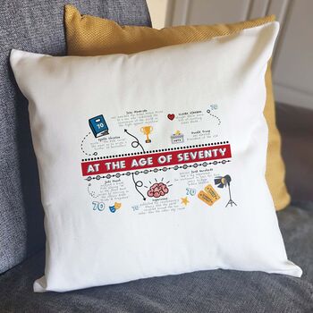 Personalised 70th Birthday Cushion Gift, 8 of 12