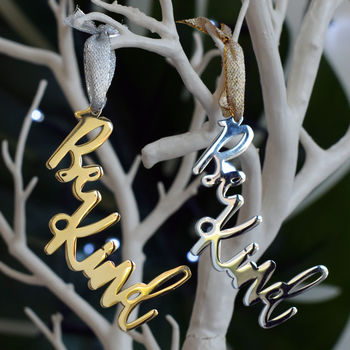 'Be Kind' Decoration In Gold Or Silver, 2 of 9