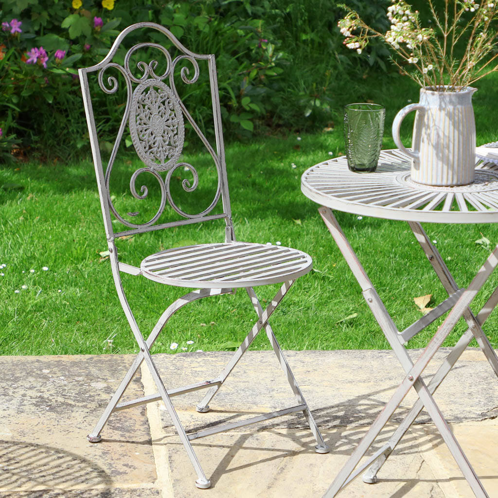 Antique Grey Bistro Table And Chairs Set By Dibor
