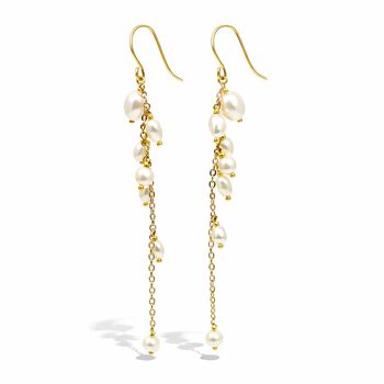 Black Or White Pearl Waterfall Drop Earrings, 9 of 12