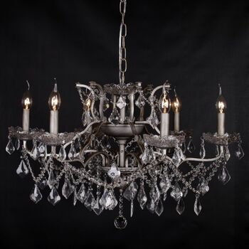 Antique French Chandelier In Silver Six Branches, 3 of 3