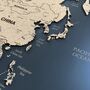 X X L Personalised Wooden And Mirror World Map Wall Art, thumbnail 8 of 9