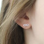 Silver Cz Infinity Earrings, Love Between Mother And Daughter, thumbnail 3 of 7