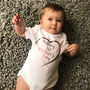 Happy 1st Mother's Day Rose Gold Heart Babygrow, thumbnail 1 of 3