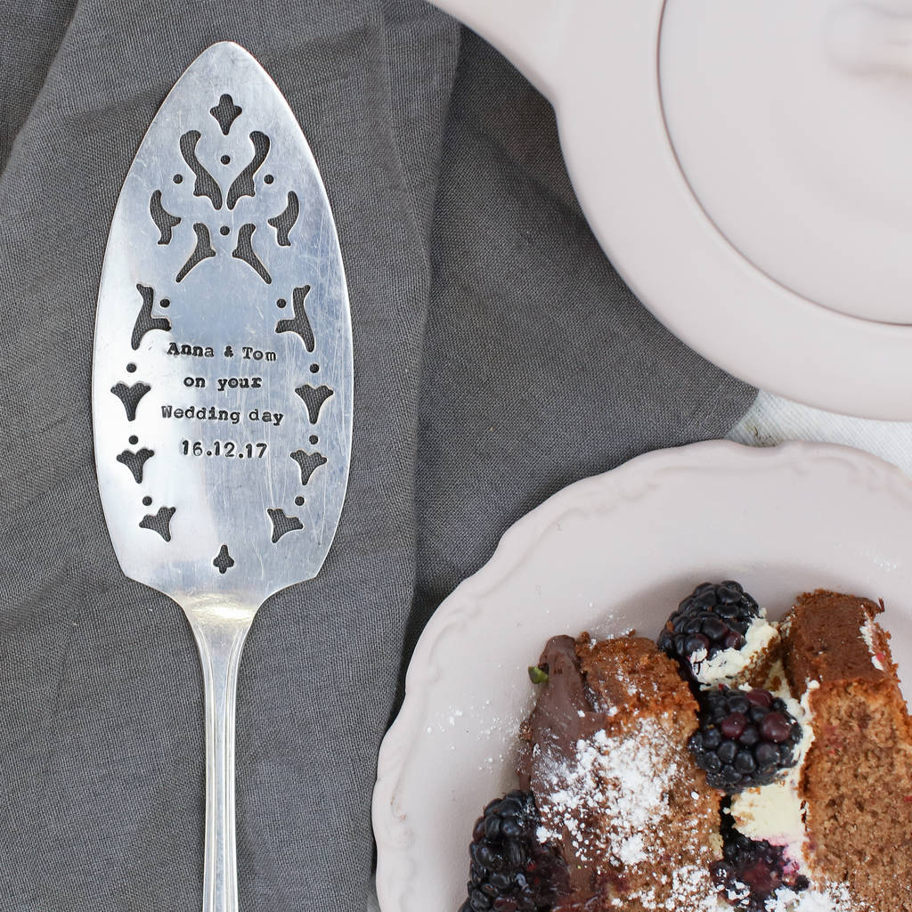Personalised Silver Plated Vintage Cake Slice, 1 of 4