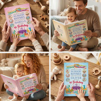 1st Birthday Gift Book Of Nursery Rhymes Personalised, 2 of 12